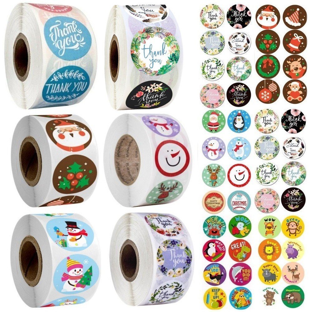 1.0″/1.5″ Thank You Stickers Rolls For Baking Packaging Envelope Small Business