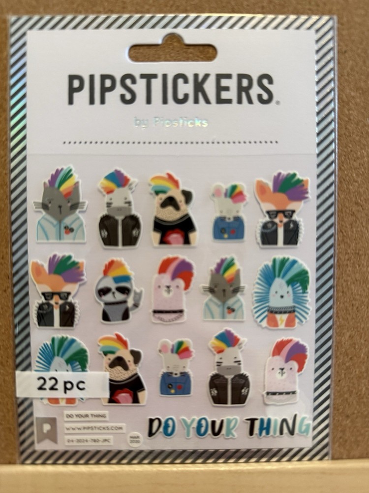 Pipstickers Pipsticks Do Your Thing 1 Package 22 Pieces 4×4 Sheet Rainbow Hair
