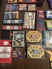 Huge Scrapbooking Craft Supply Lot Paper Stickers Stamps Decorative Scissors