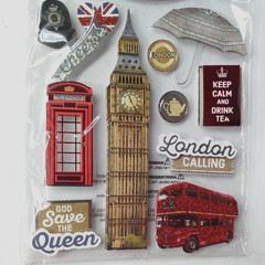 Paper House London England 3D Stickers Scrapbook Travel Vacation Crafts NIP