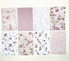 Romantic Pink Floral Background Stickers Valentine’s Day Junk Journal Collage