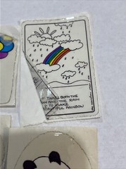 Vintage 80’s Stickers Sticker Lot Clear Frog Butterfly Rainbow Panda Collectible