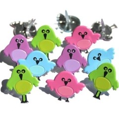 BIRD # 3 SCRAPBOOKING DECORATIVE BRADS EYELET OUTLET 8 PCS 4 COLORS