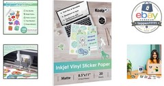 Vinyl Sticker Paper 20 Sheets 8.5×11 Inch Matte White Waterproof