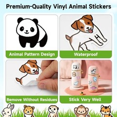 Anwyll 200Pcs Animal Stickers for Kid – Cute Animal Water Bottle Stickers Wat…