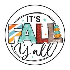 30 IT’S FALL Y’ALL ENVELOPE SEALS LABELS STICKERS 1.5″ ROUND AUTUMN PUMPKINS