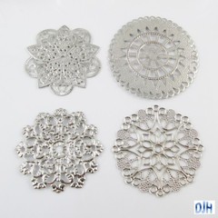 8pcs Metal Filigree Mandala Embellishments Cards Scrapbooking Hair Clips