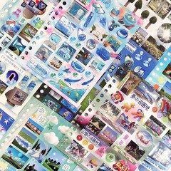 600+Dreamcore Japanese Sticker Book-30 Sheets Nature Sceneery Scrapbook Stick…