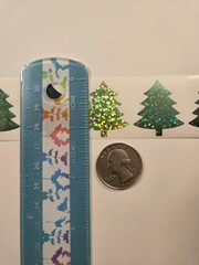15 Christmas Tree Stickers/Sparkly Christmas Tree Stickers/Holiday Tree Stickers