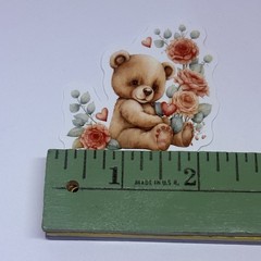 Cute Bear Animal Love Sticker Vinyl Decal Journal Wall Anniversary Roses Art Tc6