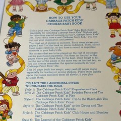 Vintage 1983 Cabbage Patch Kids Puffy Sticker Book Diamond Toys Used Stickers