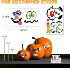 36 Pack Halloween Pumpkin Decorating Stickers Mini Make 36 Small Pumpkin Face St