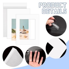 VOKOY 15 Set 11×14 White Picture Mats with Backing Boards and Bags for 8×10 P…