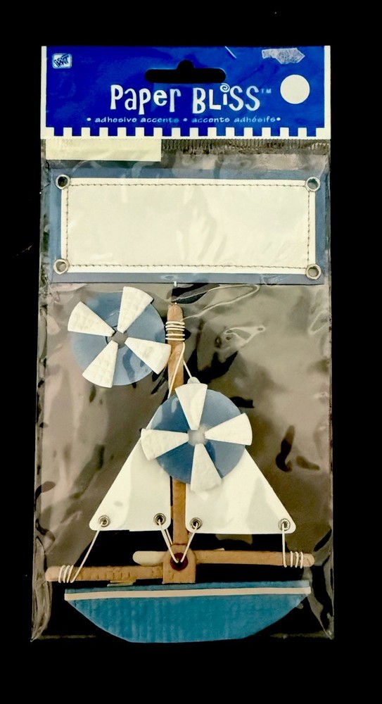 Paper Bliss Sailing 4 Pieces Scrapbooking Embellishments Boat Sailboat