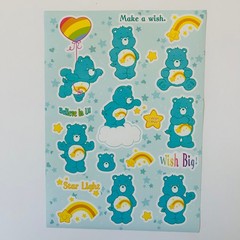 CARE BEARS sticker sheets Believe in U | Share your Heart 6″ x 8″ sheets 4pk