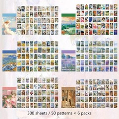 300Pcs Washi Stickers Set for Journaling, Bullet Journal, Planner, DIY Crafts