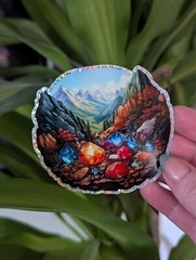 Gemstone Mineral Glitter Sticker | Precious Gems Rock Hound Sticker
