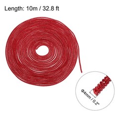 4mm x 10m Rhinestone Tube Crystal String Rope Dark Red with Aglets