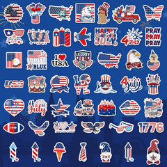 200 Pcs 4Th of July Stickers, Vinyl America Patriotic Stickers and Decals Bulk f