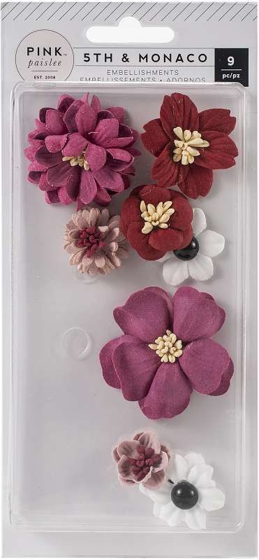 5th & Monaco Dimensional Flowers 9/Pkg Paper & Cloth