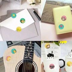 500 Pcs/Roll Teacher Reward Cartoon Stickers – Cute Roll Decals for Gifting, DIY