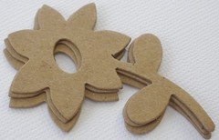 {6} MINI FLOWERS – Bare Flower Unfinished Chipboard Die Cuts – 1 1/4″ x 2 1/4″