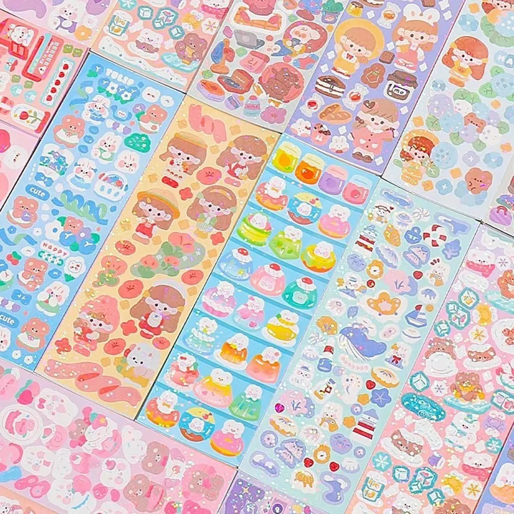 20 Pc Cute Holographic Kawaii Stickers Cartoon Decorative Decals – US Seller