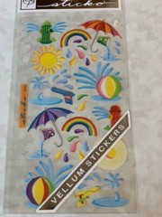 STICKO CLASSIC STICKERS SUMMER FUN BEACH OCEAN SPLASH SUN UMBRELLA 42PCS