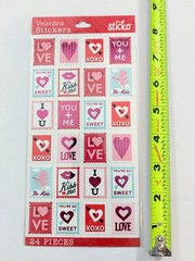 STICKO VALENTINE STICKERS / HEARTS & ARROWS STAMPS/ 1 SHEET