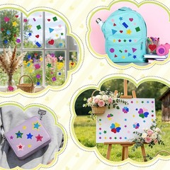 1000 Pcs Glitter Foam Stickers – Colorful Self-Adhesive Geometric Art Supplies
