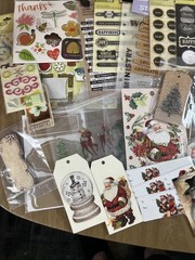 Huge Scrapbooking Lot Mostly Christmas Paper Stickers Transfers Borders Tags +++