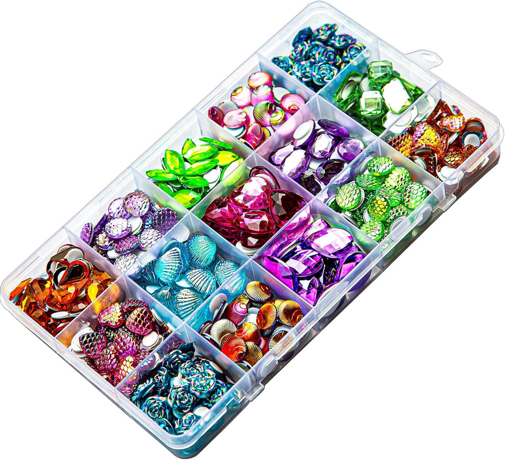Bulk Self Adhesive Gems Jewels for Kids Crafts Rhinestones Colorful10 Shapes DIY
