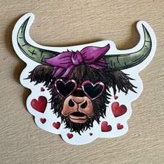 HIGHLAND COWS, 50 stickers, animals, cute, mini cow, decal