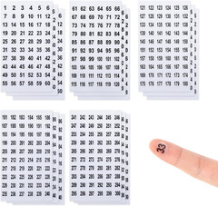 15 Sheets round Clear Consecutive Number Stickers – Small round Self Adhesive La