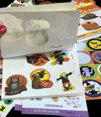 Lot of Vintage Halloween Stickers – Eureka Hallmark AGC Sandylion Partial Pages
