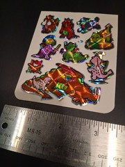 Vintage Stickers BJ Rainbow Dragons Prism Sticker Sheet VTG 80s