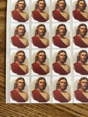 Vintage Jesus Sticker Sheet, 16 Stickers, Gary Kapp, USA, Christian