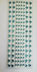 CraftbuddyUS 4 Square & 4 Round w/ Pearl Self Adh Rhinestone Stripes, ColorTURQ