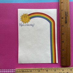 Vintage 80s 90s Sangamon Rainbow Sun Have A Nice Day Stationary Note Paper