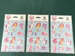 Three (3) Vintage 2010 My Little Pony Stickers SEALED Hasbro -108 Stickers Total