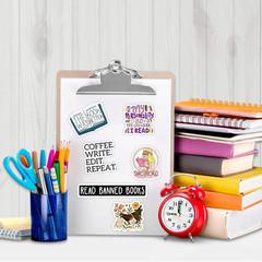 200PCS Bulk Book Stickers, Inspirational Reading Water Bottle Stickers