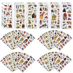 42 Sheets 3D Fluffy Jungle & Zoo Animal Stickers for Teenagers, Colorful