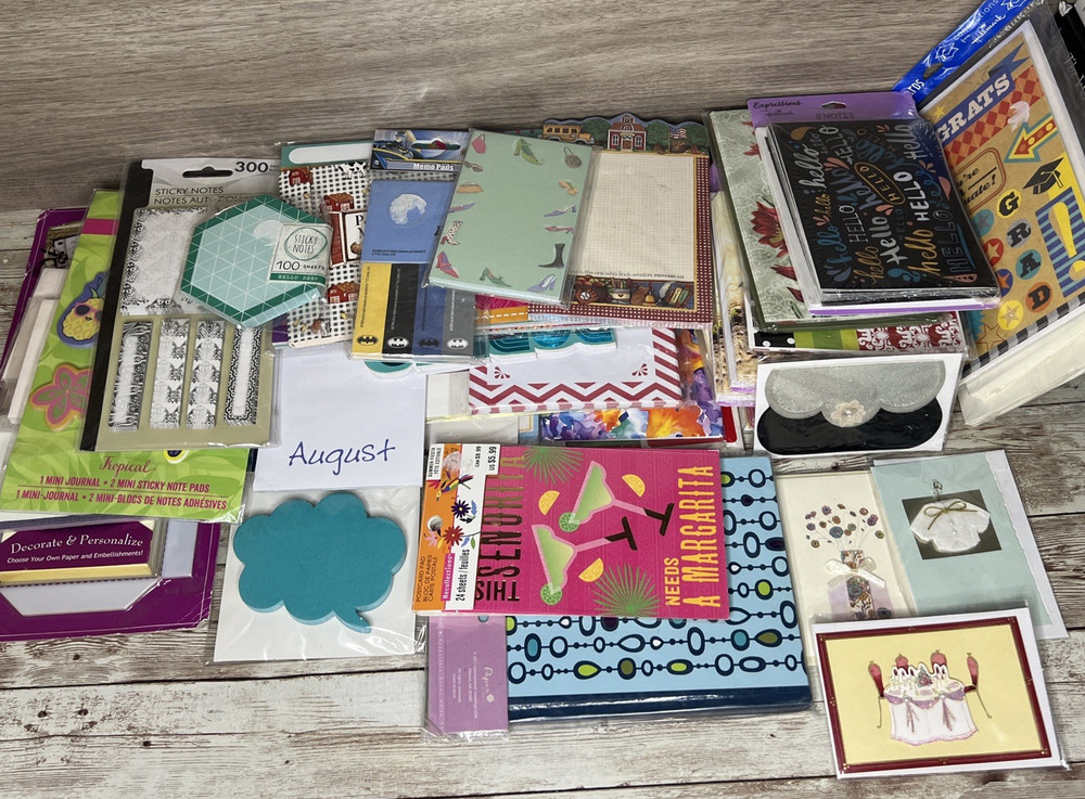 Huge Lot 40 Stationary, Postcards Post-its Greeting Cards Notepads DieCuts 7lbs.