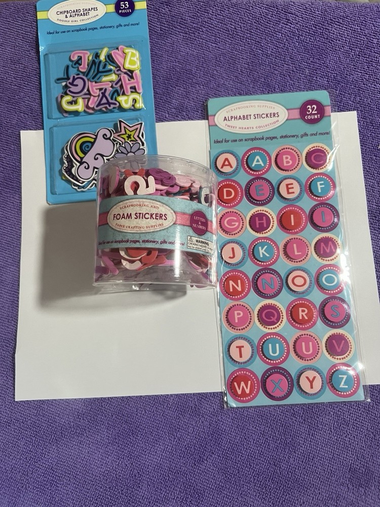 Alphabet And Number Scrapbook Stickers And Shapes