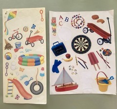 SALE! Lot of Kids Toys Park Stickers & Scrap Kit! Little Yellow Bicycle, Etc