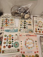 Large Lot Of Decorative Brads Buttons Embellishments For Scrapbooking