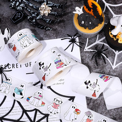 1000 Pcs Halloween Ghost Stickers Self-Adhesive Decals for Party Decor, 2 Rolls