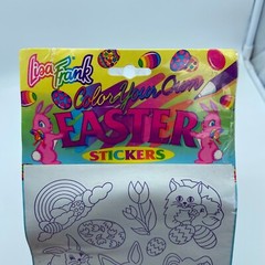 Vtg 90’s Lisa Frank Color Your Own Easter Stickers Bunny Eggs Rainbow