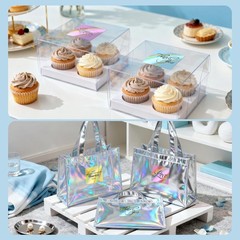 Waterproof Holographic Thermal Labels 2 Inch Square 200 Pcs with Glitter Finish