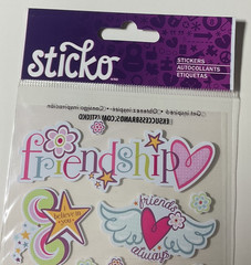 Sticko Special Friendship Stickers EK Success Scrapbook Planner Quotes 18PC